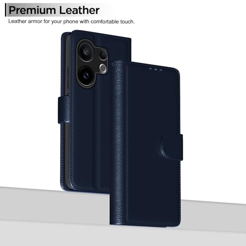 Image of Pikkme Flip Cover for Vivo V60 5G / Vivo T4 Pro 5G Leather Finish | Inside TPU with Card Pockets | Wallet Stand and Shock Proof | Complete Protection Flip Case(Blue)
