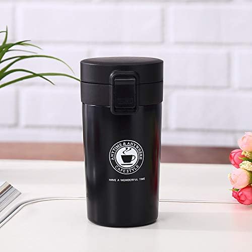 Style HomezSTAX Tumbler, Double Wall Stainless Steel Vacuum Insulated Coffee Flask with Safety Lock Sipper, 300 ml Hot n Cold (Black)