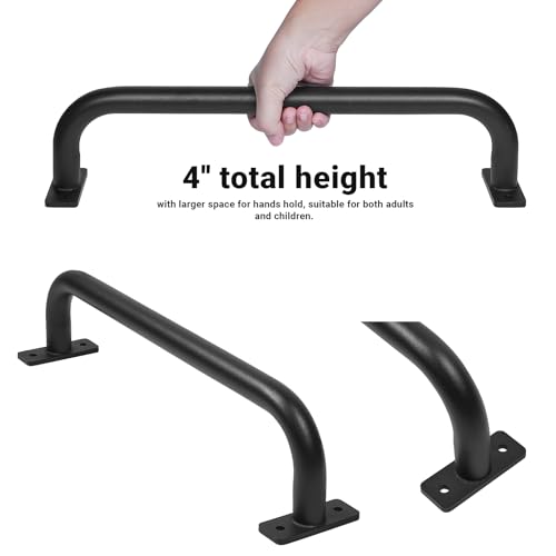 ESPETS 17 Inch Black Metal Safety Handles for Playground 4 Pack - Swing Set Accessories Grab Handles, Playset Hand Grips, Indoor Monkey Bars for Jungle Gym, Playhouse, Climbing Frame