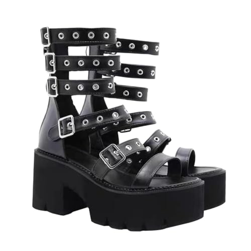 Sandales à talons hauts pour femmes Beavorty chaussures d'extérieur noires taille 38