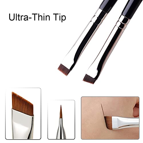 Rytrre Fine Angled Eyeliner Brush, Ultra Thin Precision Eye Liner Makeup Brushes Set, Fine Point Eyeliner Brush Eye Makeup Tool #TOP5