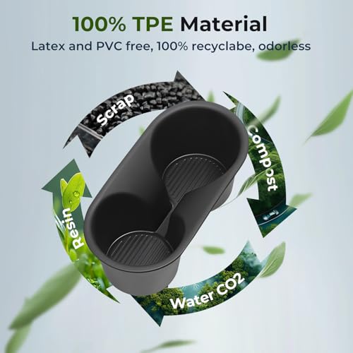 Image of Third Row Cup Holder Inserts for Hyundai Palisade, Center Console Interior Accessories TPE Car Cup Holders Covers Protector for 2026 Palisade, Black