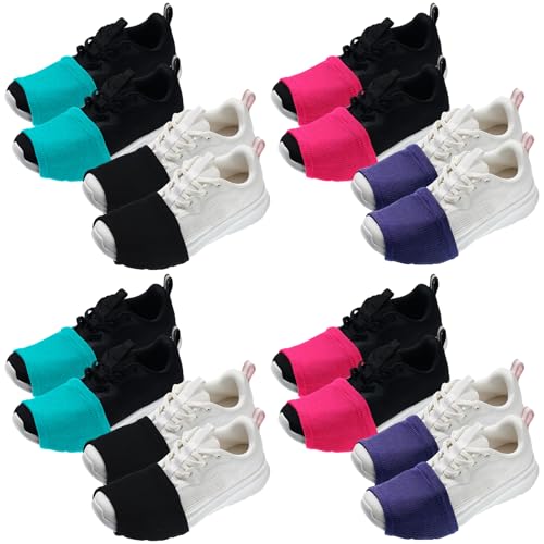 Haysandy 8 Pairs Dance Shoe Covers Over Shoes socks for Dancer Women(M,Rose, Purple, Blue, Black,Footed Style)