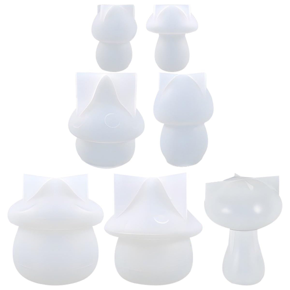 Anneome Set 7 Stampi in Silicone a Forma di Fungo per Resina Epossidica, Finitura Liscia e Piatta, per Accessori Fai da Te e Organizzazione Ufficio