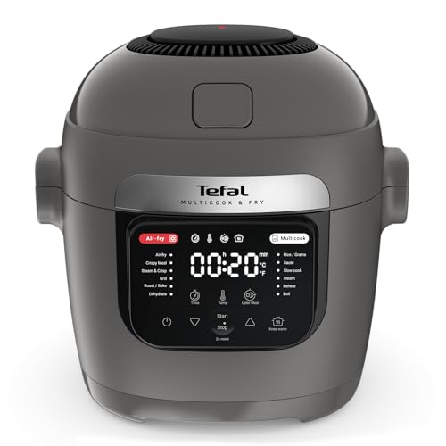 Tefal Multicook & Fry air fryer and Multicooker 12 Programs Crispy Results Multi-Layer Cooking 6 L Capacity Hippo Iron MY730BG1