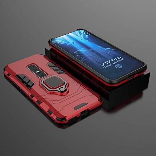 Image of ONELIKE 360 Shockproof Slim Drop Full Body Protection Robot Ring Phone Back Cover for vivo 1909 / vivo V17 Pro - Red