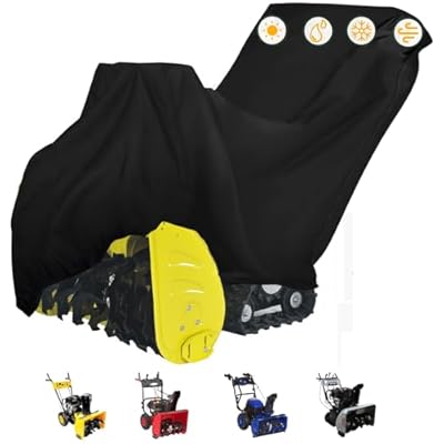 Oslimea Outdoors Snow Blower Cover - 600D Heavy Duty Polyester, Waterproof, UV Protection, Universal Size for Most Electric Two Stage Snow Blowers 47" L x 31" W x 37" H