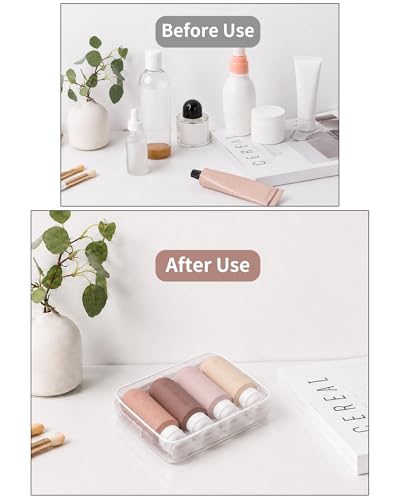 Image of Gemice Travel Bottles for Toiletries, Tsa Approved Travel 6oz Size Containers with Clear Bag, BPA Free Leak Proof Travel Tubs Refillable Liquid Travel Accessories for Cometic Shampoo Lotion