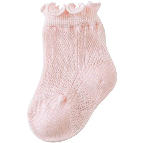 Vanberfia Baby Toddler Girls Princess Cotton Frilly Socks Lace Ruffle Thin Mesh Summer For Dress 0-5T(3-12Mths,Cl117) #TOP2