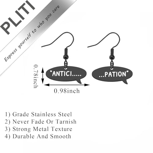 PLITI Rocky Horror Show Inspired Gift Horror Movie Lover Gift Musical Film Gifts Antici Pation Quote Earrings For Rocky Fans2