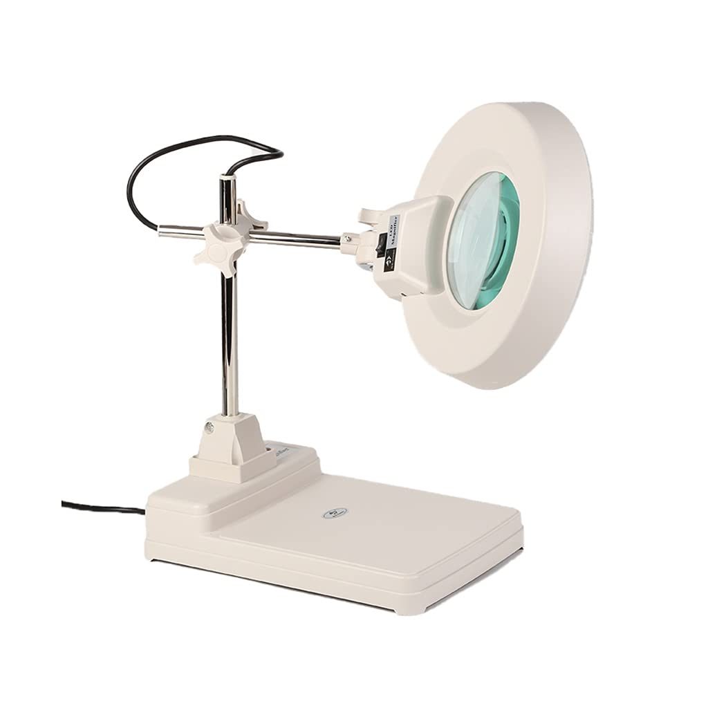 Lente di ingrandimento per la lettura Lente di ingrandimento con luce e supporto Comoda lampada da scrivania con lente di ingrandimento a LED Lente di ingrandimento per la lettura e la riparazione