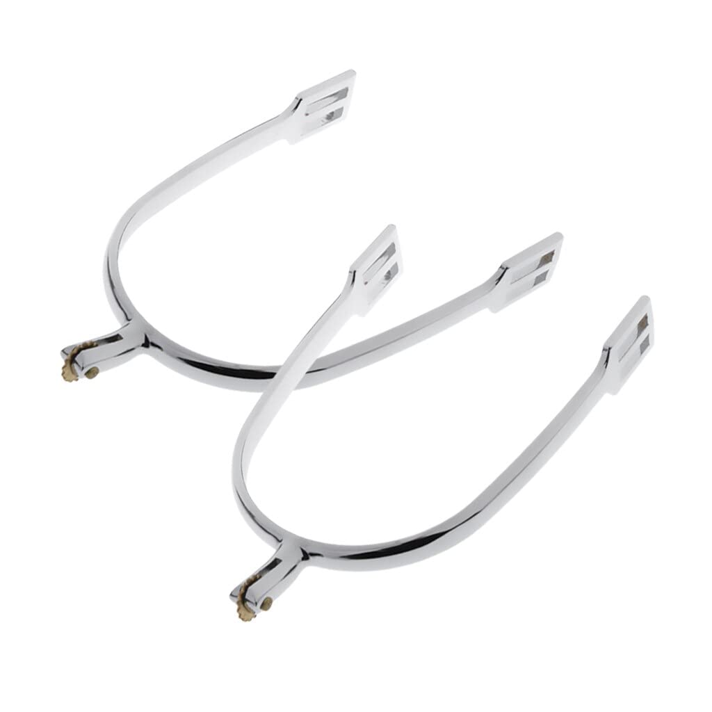 Espuelas Western para equitación, con Parachoques, para Hombre y Mujer (Color: Plateado)