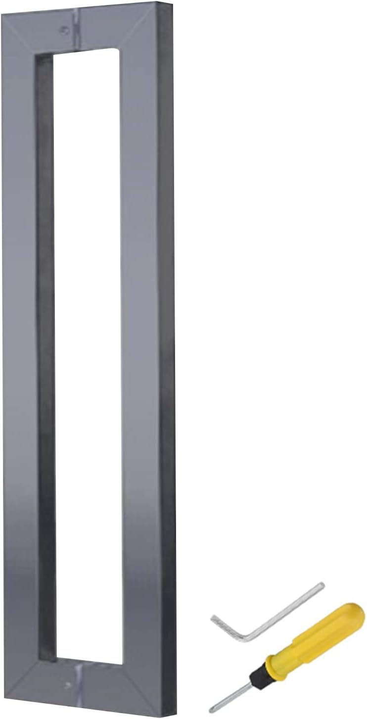 Stainless Steel Door Handle Set with 24 Inch Matte Black and Gray Finish for Barn Bathroom Entry and Gates