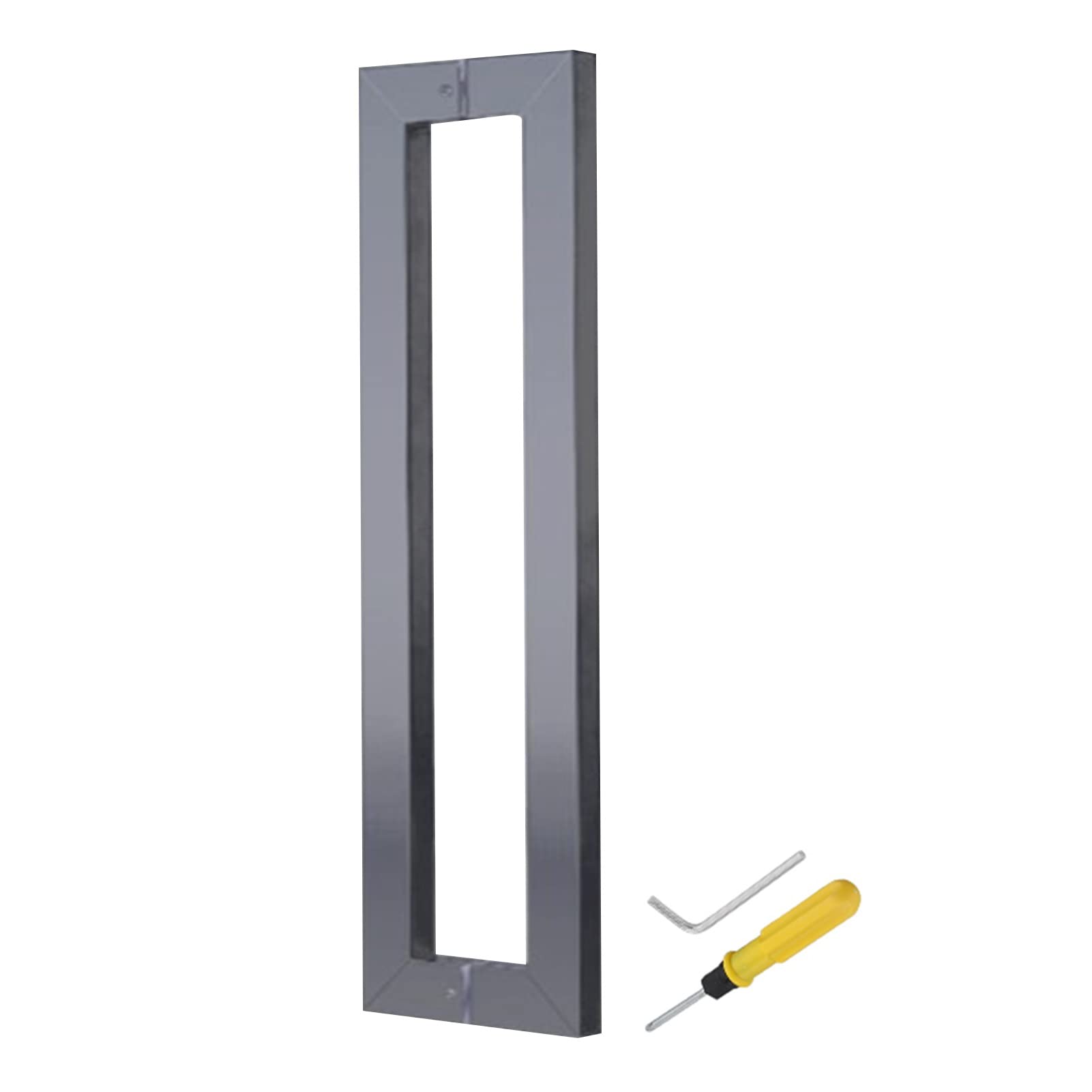 GYRAZXS Door Pull Stainless Steel Pulls Door Handles Set,Barn Bathroom Entry Two Sided Door Push Bar Gates Handle (Matte Black 60cm/24inch) (Gray 60cm/24inch)