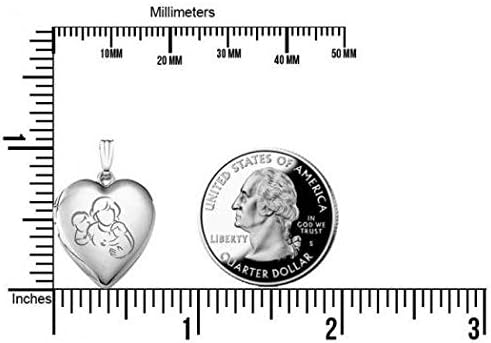 PicturesOnGold.com Sterling Silver Mom with Two Sons Heart Locket - 3/4 Inch X 3/4 Inch with Engraving - Image 2