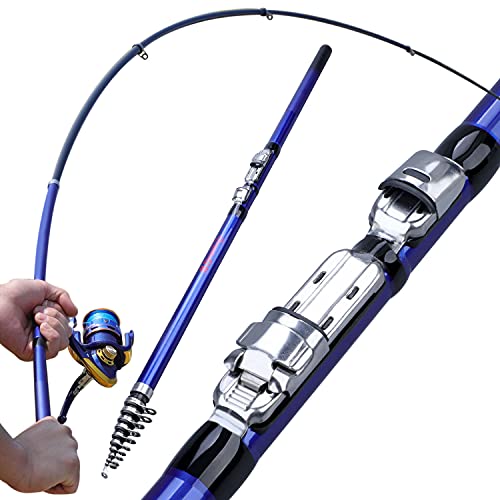 XIANGE100-SHOP Angelrute Combo Spinning Angelrute Power Teleskop-Felsen-Angelrute Karpfen-Feeder-Stabs-Brandung… – Bild 3
