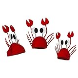 3 Pieces Novelty Cap 3D Crab Hat for Party Seafood Headwear Costume Cap