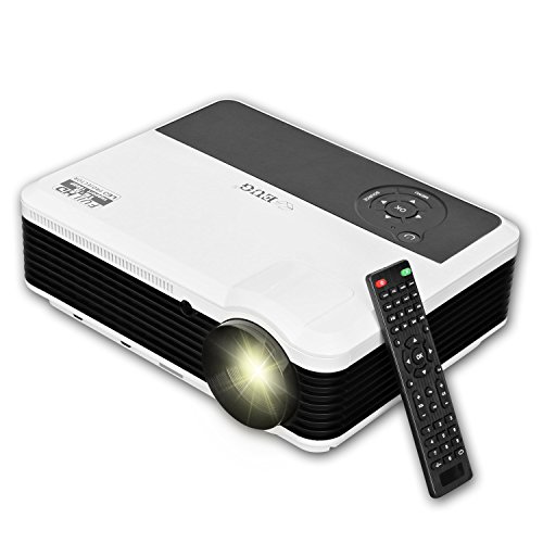 EUG Multimedia HDMI LED Home Cinema Projector HD 1080p Support 1280x800 ,Red/Blue 3D USB VGA 3600 Lumen for Video TV Gaming Small Office/Education 120" Image LCD Projectors