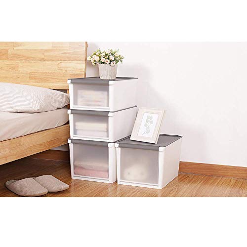 Boîte de rangement en bois massif MU transparent, bac de stockage portatif de ménage pour jouet