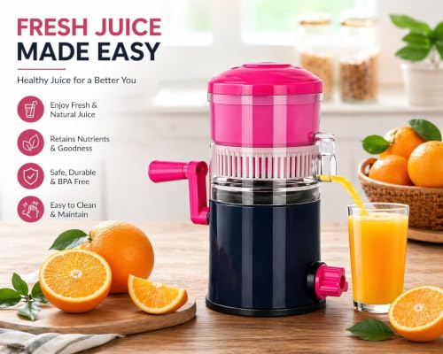 Image of Heavy Duty Manual Lemon Squeezer | Hand Press Citrus Juicer with Deep Bowl Design | Non-Slip Grip | Seed-Free Juice Extractor for Lemon, Lime & Orange | Kitchen Tool (Pink)