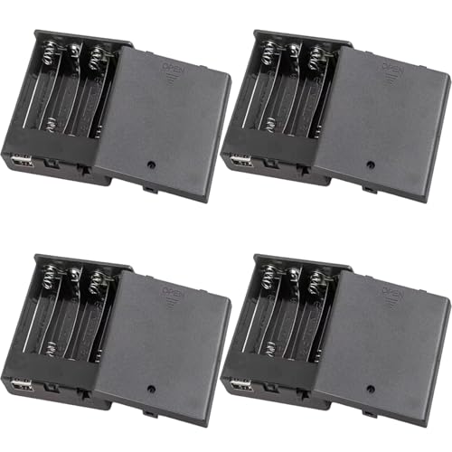 YCQDDA 4-Pack 4AA USB Battery Pack for LED Neon Signs