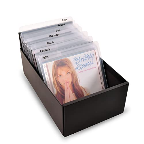 Separadores de CD transparentes para ordenar tu estantería de música en el salón de casa