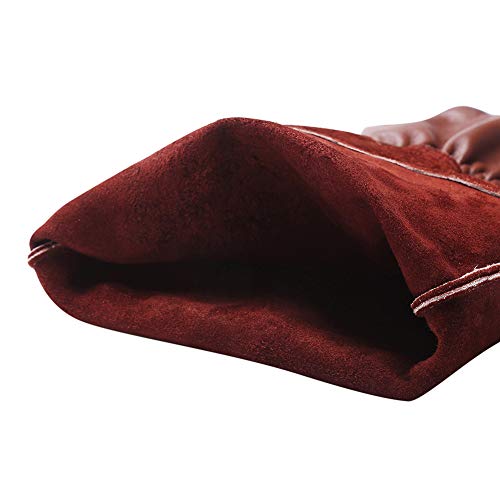 Acdyion Gardening Gloves for Women/Men Thorn Cut Proof Rose Pruning Long Forearm Heavy Duty Protection Safety Garden Gloves Durable Cowhide Leather Thick Palm Gauntlet Work Garden Gloves Brown XS