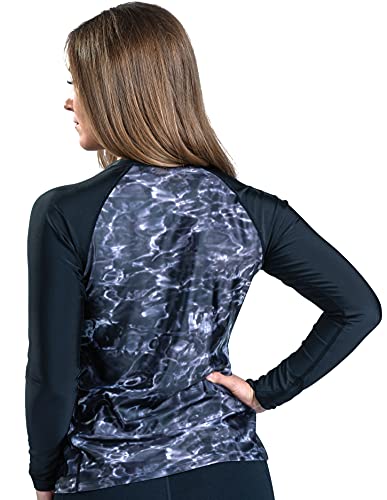 Women’s Full Zip Long Sleeve Rash Guard: Front Zipper Swim Shirt2