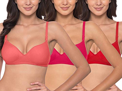 Image of Komli - Heavily Padded Push-Up Bra - Cotton Rich - Balconette - 3 /4th Coverage, Seamless, Wireless, Multiway Straps - T-Shirt Bra