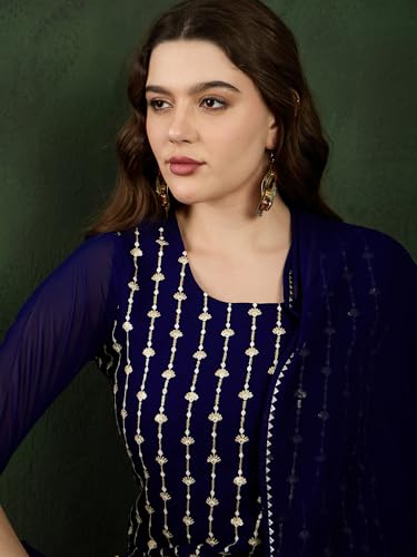 Image of SheWill Kurta Set for Women - Maroon Velvet Zari Sequence Cording Embroidered Kurta with Pant and Cutwork Organza Dupatta