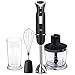 Produktbild KYG Stabmixer 800 W Edelstahl Pürierstab mit Zubehör Schneebesen 500 ml Zerkleinerer 700 ml Mixbecher für Smoothies Suppen Babynahrung schwarz/edelstahl MEHRWEG