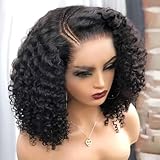 180 Density Mongolian Curly Human Hair Wig 9x6 HD Lace Front Wigs for Women Kinky Curly Wig Pre Plucked Pre Cut Brazilian Virgin Hair Wear and Go Braided Glueless Transparent Lace Front Wigs 18 inch