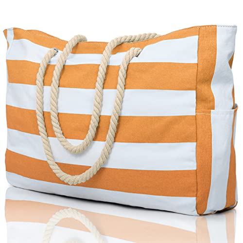 Grand sac de plage imperméable Becokan grand format avec fermeture éclair