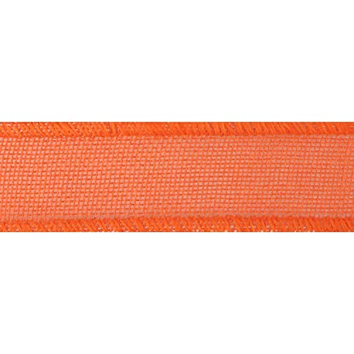 Meedee Orange Wired Ribbon 1.5 Inch Orange Burlap Ribbon Wired Orange Fall Ribbon For Thanksgiving Fall Halloween Party Decorations, Wreath, Gift Wrapping, Garland, Bows Making (10 Yards) #TOP6
