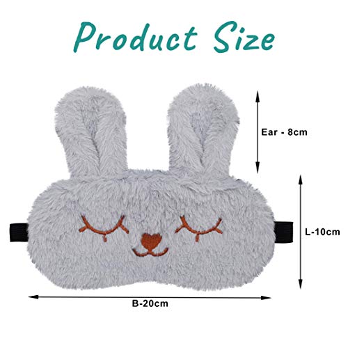 Image of Jenna Fur Bunny Ice Gel Sleepingeye Mask For Insomnia, Meditation, Puffy Eyes And Dark Circles,Grey