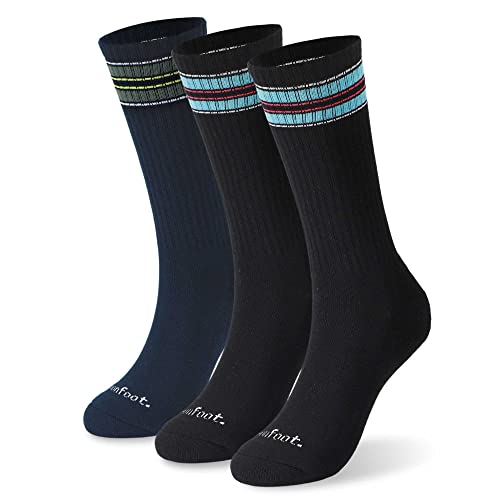 Image of MONFOOT Women's and Men's 3-8 Pairs Athletic Cushion Crew Socks Multi