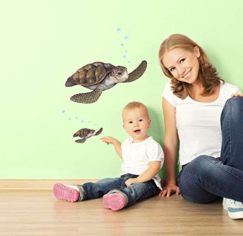 Vinilo decorativo tortuga marina para pared 14x11 in miniatura 3