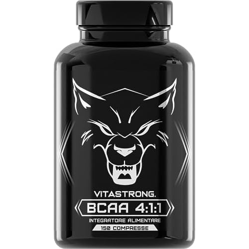BCAA 4.1.1 Acides Aminés Essentiels 5000mg + Vitamine B6, Leucine Pure, Isoleucine, Valine, Acide Aminé à Chaîne Ramifiée, Vitamin B6, Pre Workout, Intra, Post Workout, 150 BCAA Comprimés Vitastrong