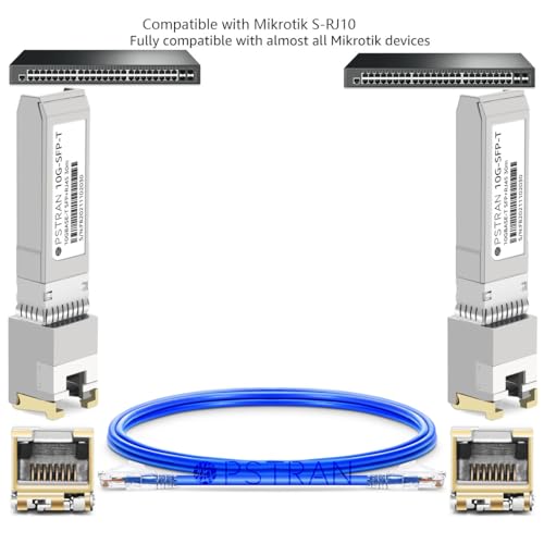 Image of 10GBASE-T SFP+ RJ45 Copper Transceiver Module Compatible with Mikrotik S-RJ10 10G SFP+ 30m Cat6a /7