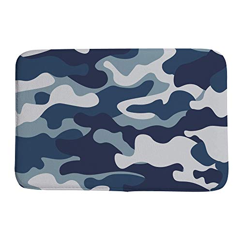 Tapis de bain antidérapant très absorbant lavable en machine bleu - 2
