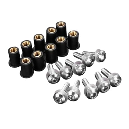 Boulons pare-brise moto Kawasaki J300 KLE KLV écrous fixation bulle argent