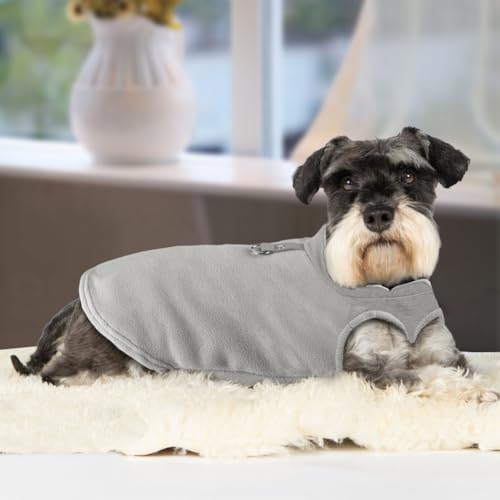 FEimaX Hundepullover Hundejacke Winter Warme Hundemantel für Kleine Mittlere Hunde Fleece Hundeweste Welpen Weiche Wintermantel mit Leinenring