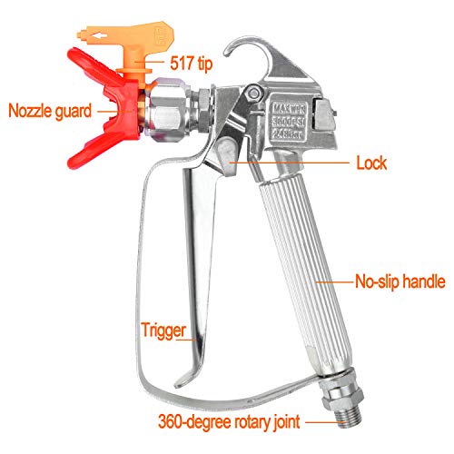 Dusichin Dus-036 Airless Paint Spray Gun, High Pressure 3600 Psi 517 Tip Swivel Joint #TOP1