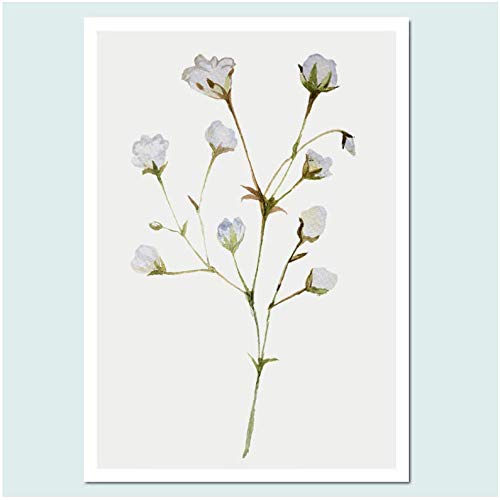Toile Abstrait Art Vert Feuille Décoration Murale Chic 50x70cm