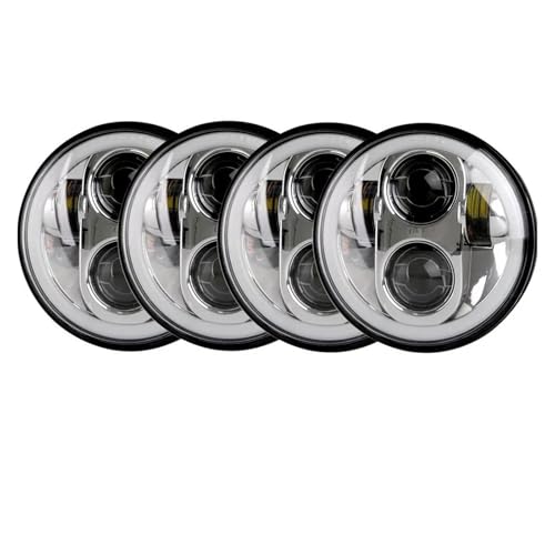 WTXXGQ Juego Faros Delanteros para 325i 528i 535i 735i E30 Faro LED De 5-3/4" con Luces De Giro DRL Faro Principal Delantero(Chrome with halo)