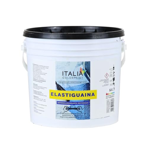 Elastiguaina Nero Elastomerica Bituminosa Nero Impermeabilizzante Protettivo Alta Resistenza Gomma Elastica Liquida (Nero, Kg 1,5)