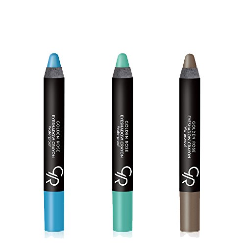 Golden Rose Creamy Eyeshadow Crayon 3-Piece Set for Hazel/Brown Eyes
