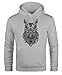 Produktbild Neverless® Hoodie Herren Eule Atzekenmuster Boho Bohamian Atzec Owl geometrisch Kapuzen-Pullover Männer grau XL