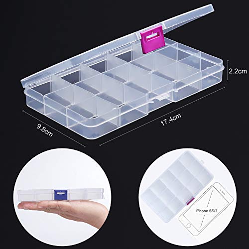 Tatuer Sortierboxen für Kleinteile Perlen Ohrringe Aufbewahrungsboxen Plastik Schmuck Einstellbar Sortimentskasten – Bild 4