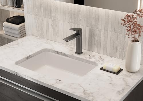 Bristan Frammento Eco Start Basin Mixer with Clicker Waste Gun Metal Grey - Image 2